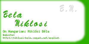bela miklosi business card